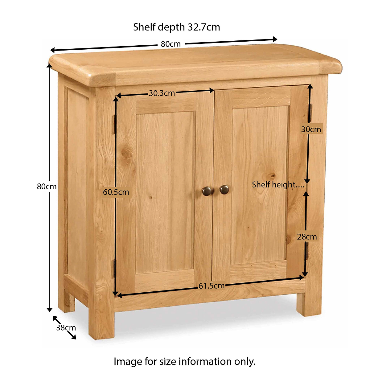 Zelah Oak Mini Cupboard from Roseland Furniture