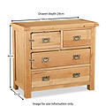 Zelah Oak 2 over 2 Drawer Chest of Drawers - Size Guide