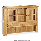 Zelah Oak Large Hutch by Roseland Furniture - Size Guide