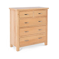 London Oak 2 over 3 Drawer Chest by Roseland Furniture