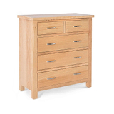 London Oak 2 over 3 Drawer Chest by Roseland Furniture