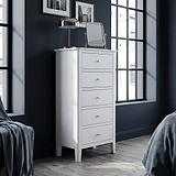 Chester White 5 Drawer Tallboy by Roseland Furniture