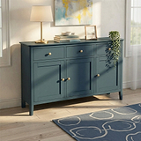 Stirling Blue Large 3 Door Sideboard Cabinet from Roseland Furniture