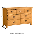 Lanner Oak 3 over 4 Drawer Chest by Roseland Furniture - Size Guide