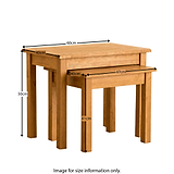 Lanner Oak Nest of Tables by Roseland Furniture - Size Guide