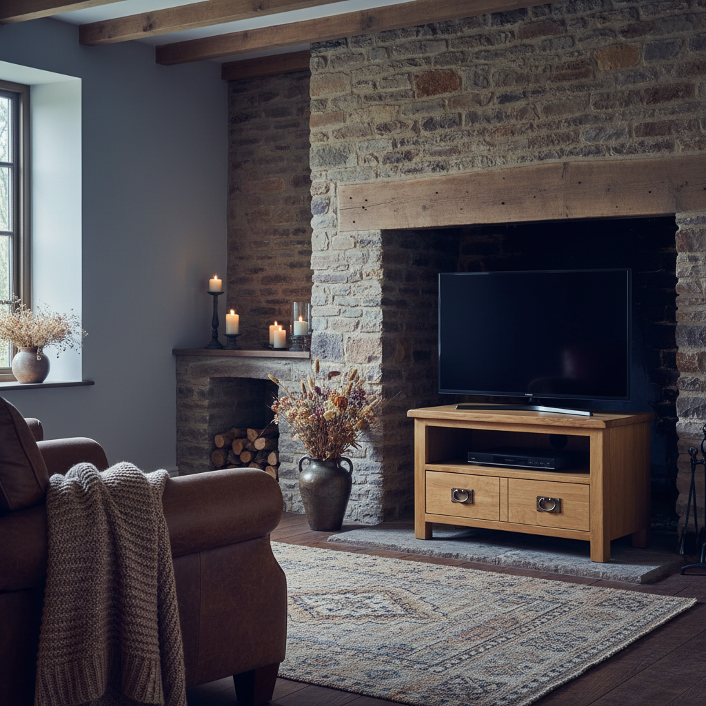 Lanner Oak 80cm TV Stand from Roseland Furniture