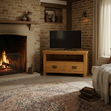 Lanner Oak Corner TV Stand from Roseland Furniture