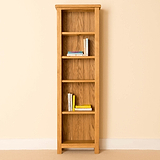 Lanner Oak Narrow Bookcase from Roseland Furniture