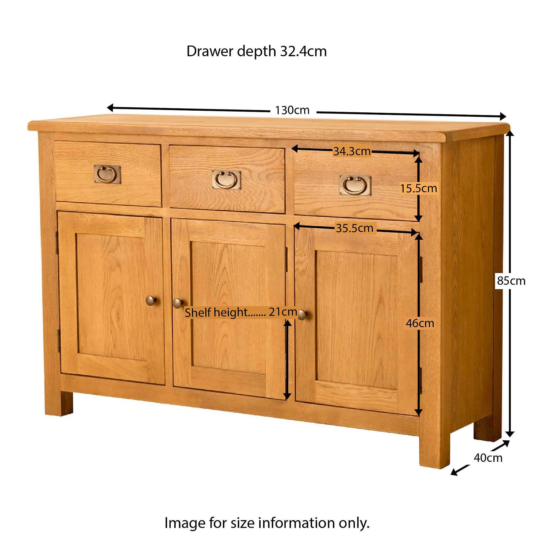 Lanner Oak Large Sideboard from Roseland Furniture