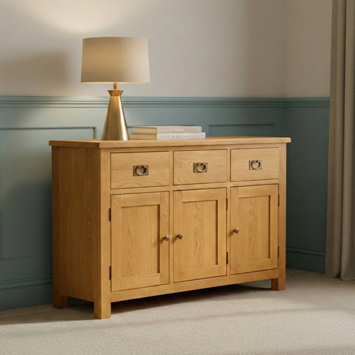 Lanner Oak Large Sideboard from Roseland Furniture