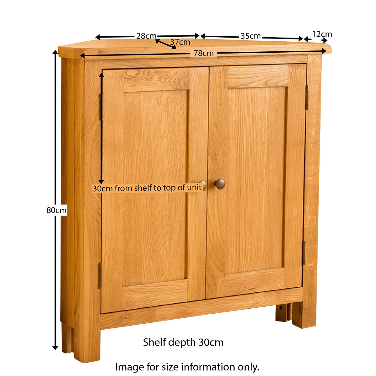 Lanner Oak Corner Cupboard from Roseland Furniture