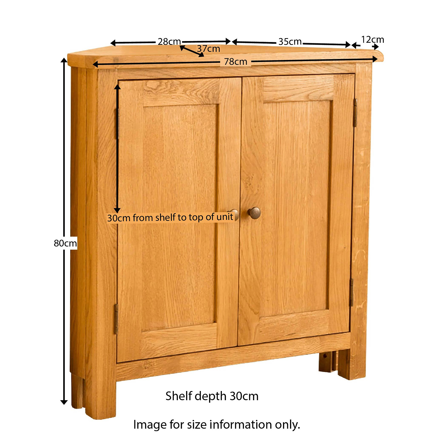 Lanner Oak Corner Cupboard from Roseland Furniture
