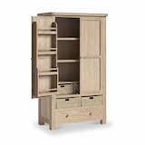 Portland Washed Oak Multi Storage Unit from Roseland Furniture