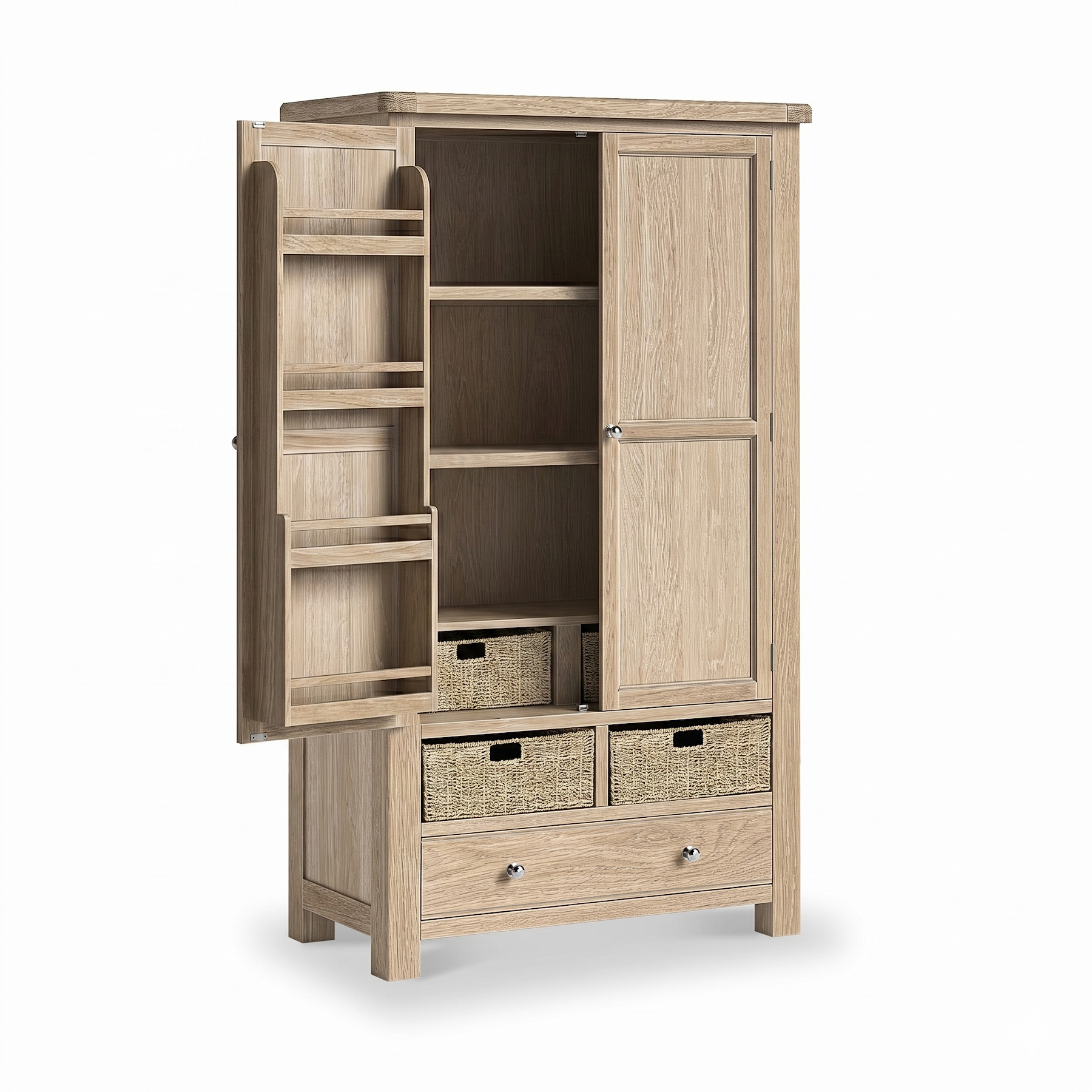 Portland Washed Oak Multi Storage Unit from Roseland Furniture