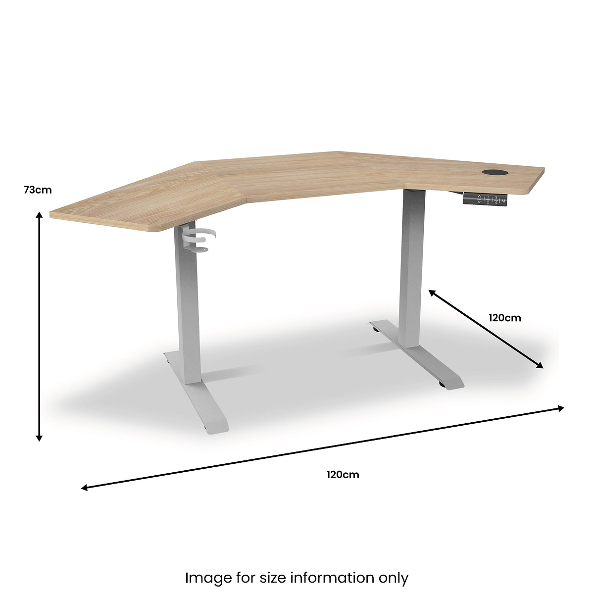 Koble Gino Smart Electric Height Adjustable Corner Desk dimensions