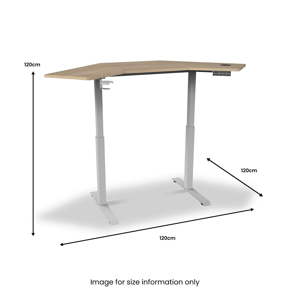 Koble Gino Smart Electric Height Adjustable Corner Desk dimensions