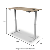 Koble Gino Smart Electric Height Adjustable Desk dimension