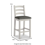 Penzance Stone Grey Bar Chair with Charcoal Cushion from Roseland Furniture