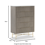 Amelie Fluted 5 Drawer Chest from Roseland Furniture