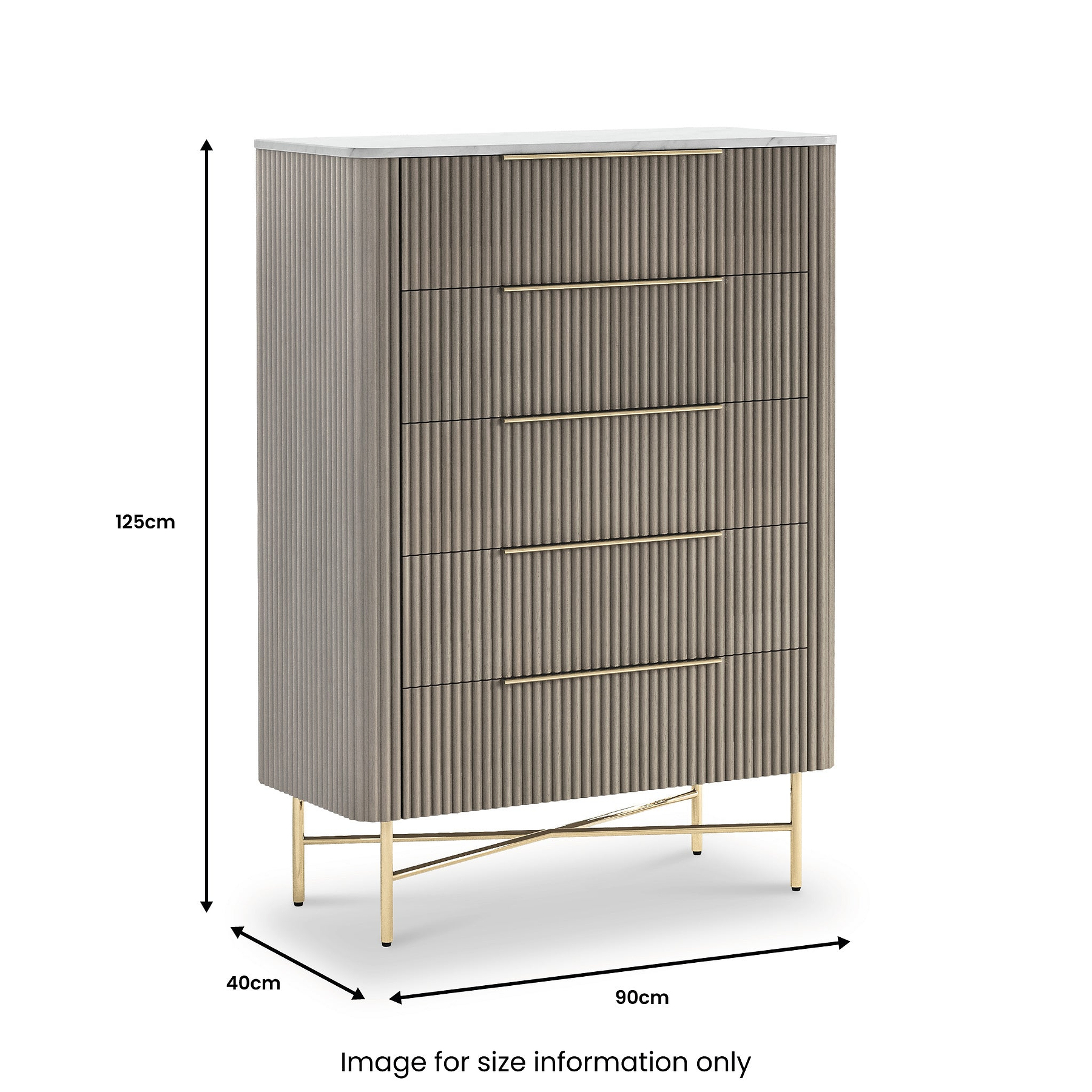 Amelie Fluted 5 Drawer Chest from Roseland Furniture