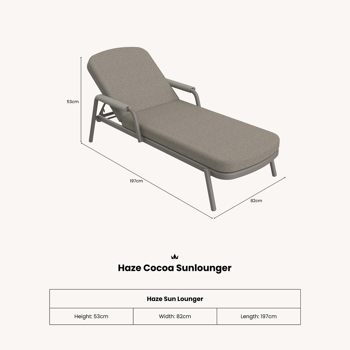 Haze Sunlounger dimensions