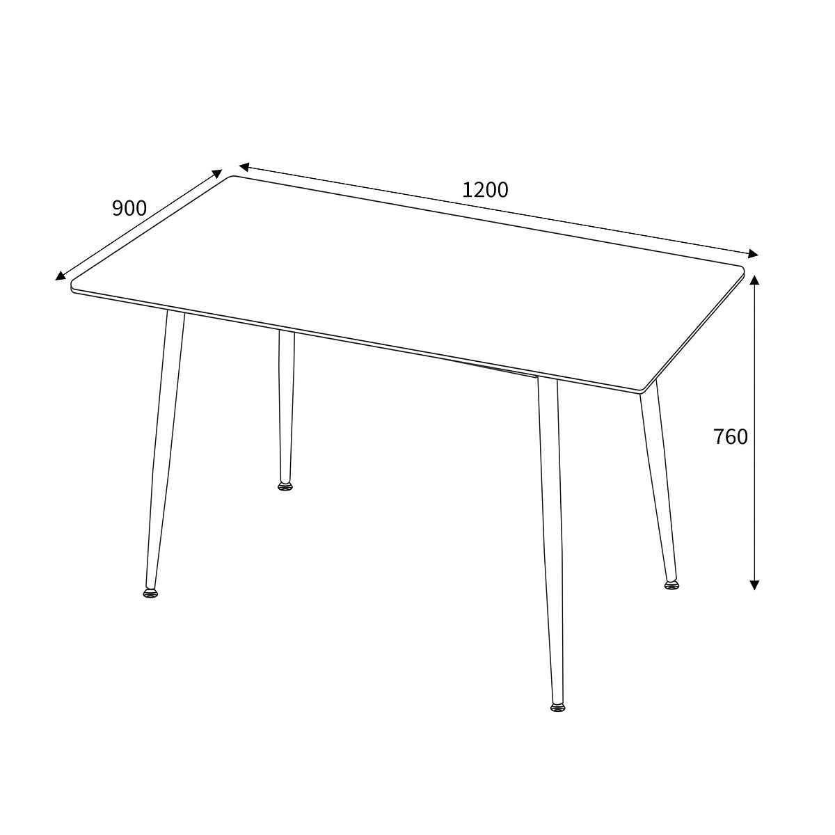 Hendra 120cm Dining Table dimensions