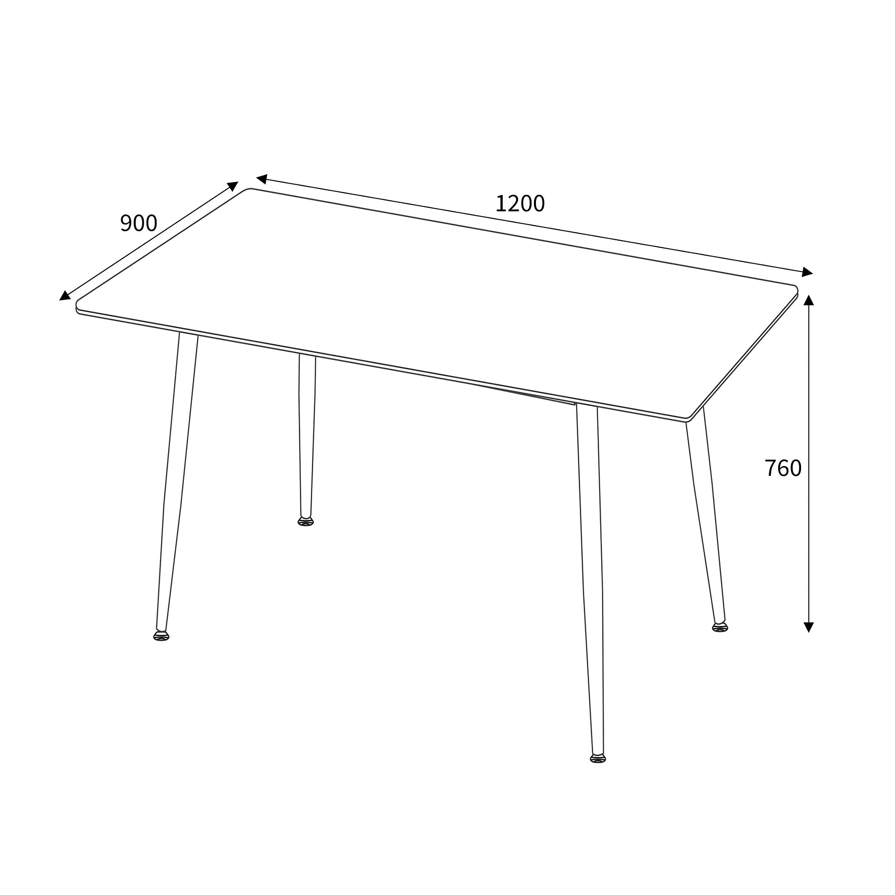 Hendra 120cm Dining Table dimensions