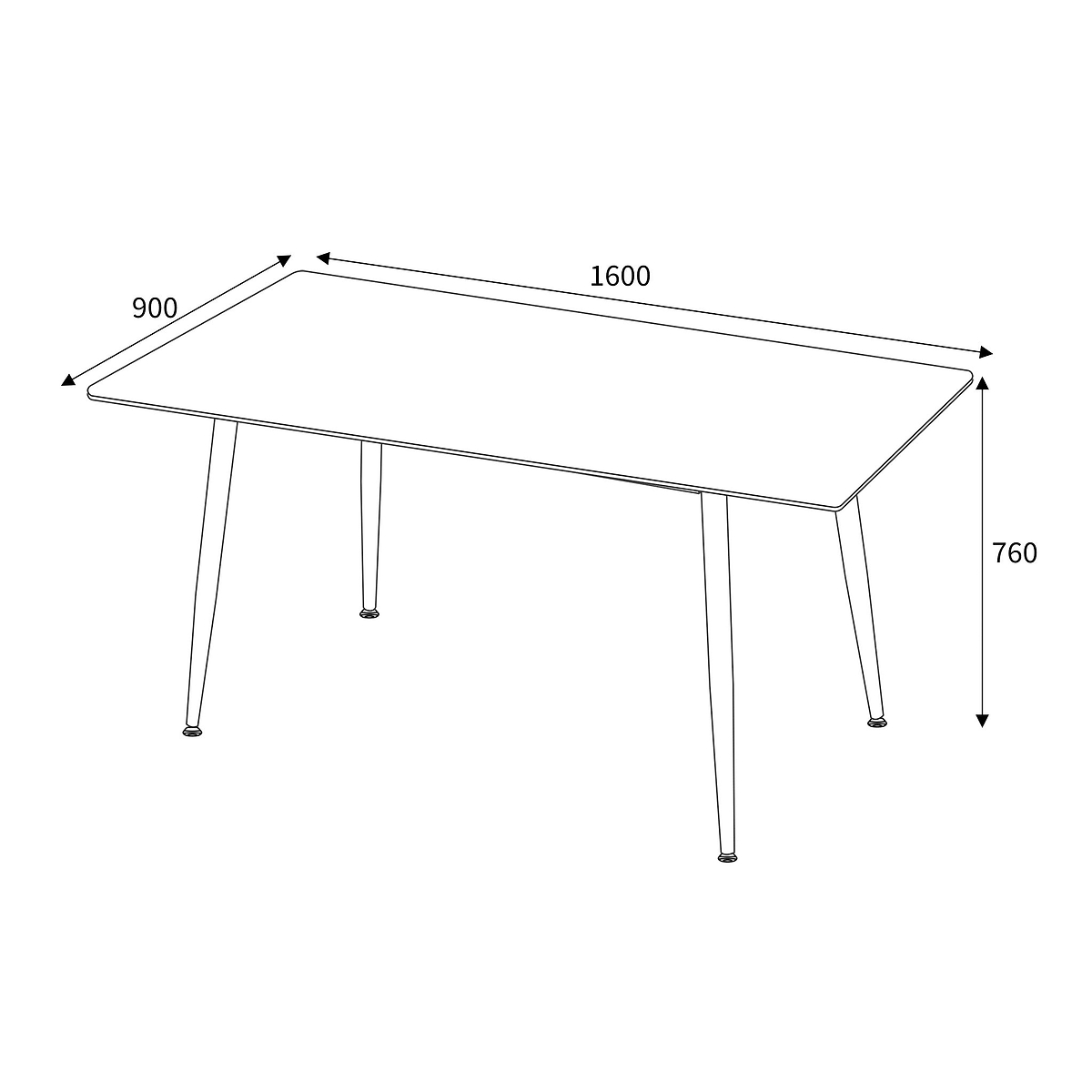 Hendra 160cm Dining Table dimensions