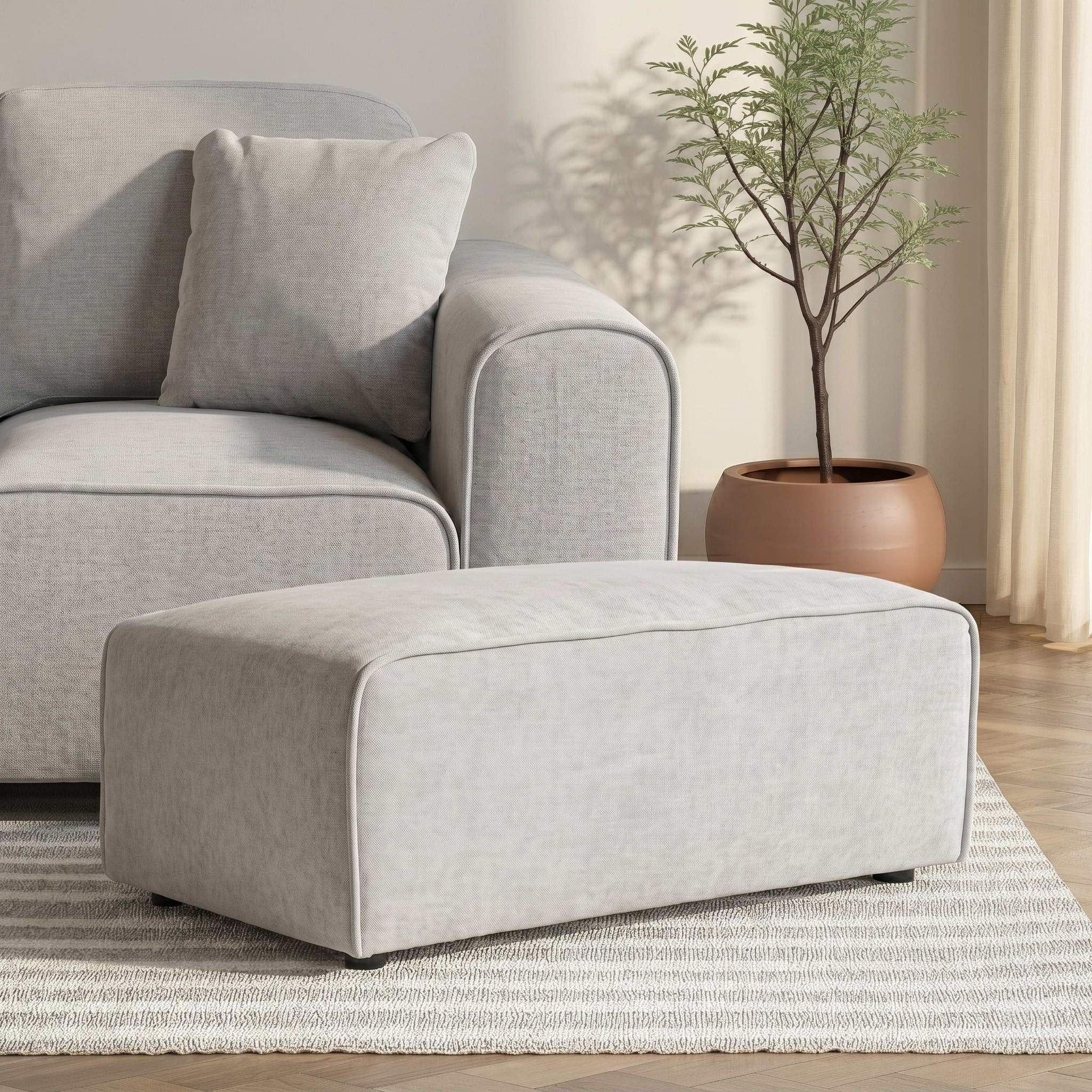 Hugo Footstool Fog from Roseland Furniture