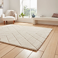 Cream Somerville Chevron Shaggy Berber Rug from Roseland Furniture