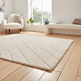 Cream Somerville Chevron Shaggy Berber Rug from Roseland Furniture