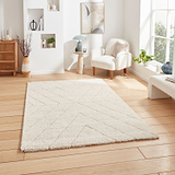 Cream Somerville Chevron Shaggy Berber Rug from Roseland Furniture