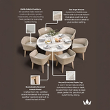 Jupiter 6 Seater Round Conical Dining Set with Eden Dawn Dining Chairs