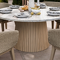 FSC 1 Jupiter 150cm Round Table w 6 Eden Dawn Dining Chairs from Roseland Furniture