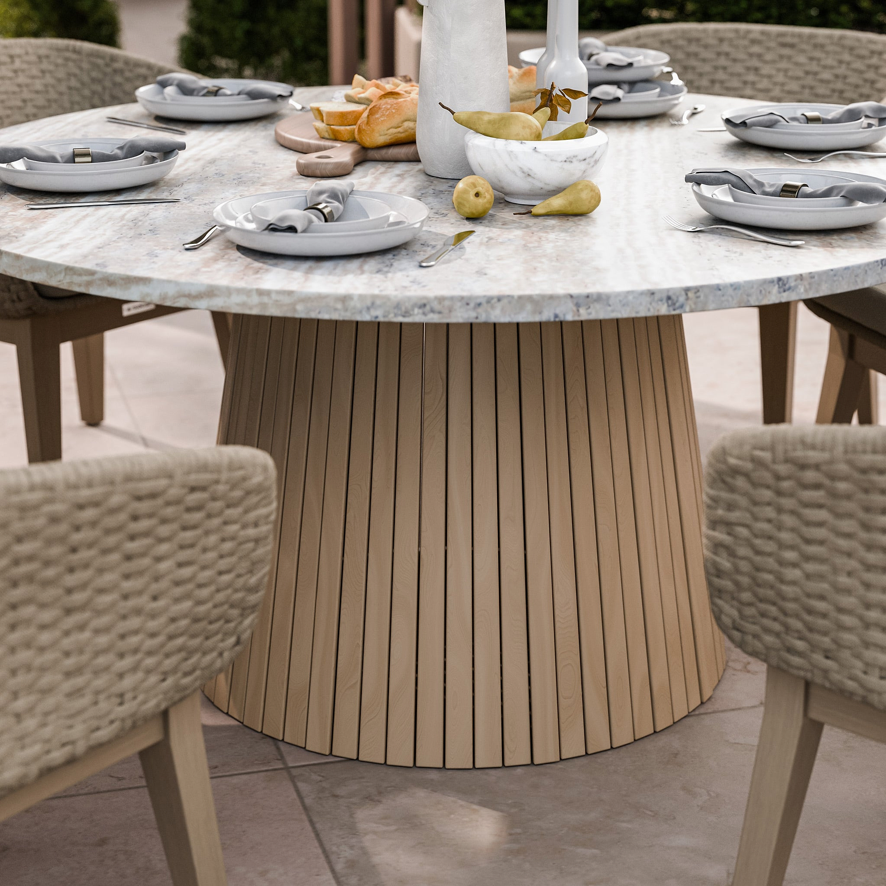 FSC 1 Jupiter 150cm Round Table w 6 Eden Dawn Dining Chairs from Roseland Furniture