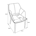 Jowan Brushed Velvet Dining Chair dimensions