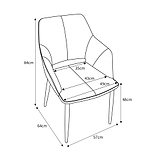 Jowan Brushed Velvet Dining Chair dimensions