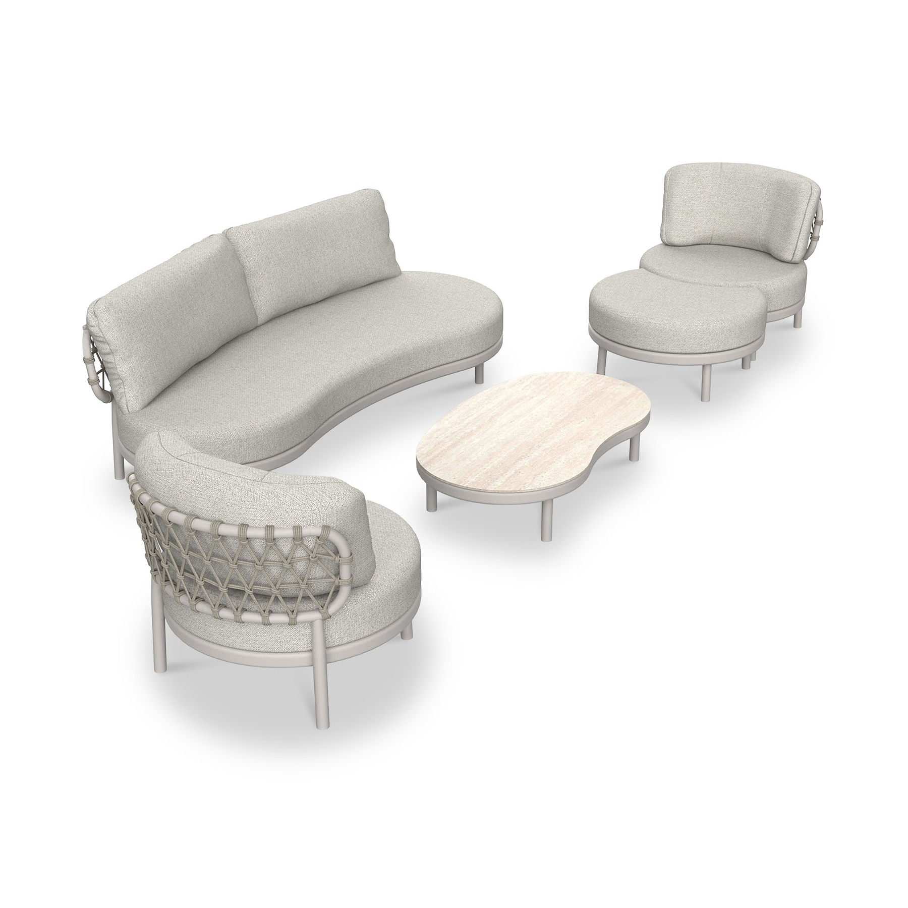Koko 5 Seater Lounging Set with Coffee Table Footstool from Roseland Furniture