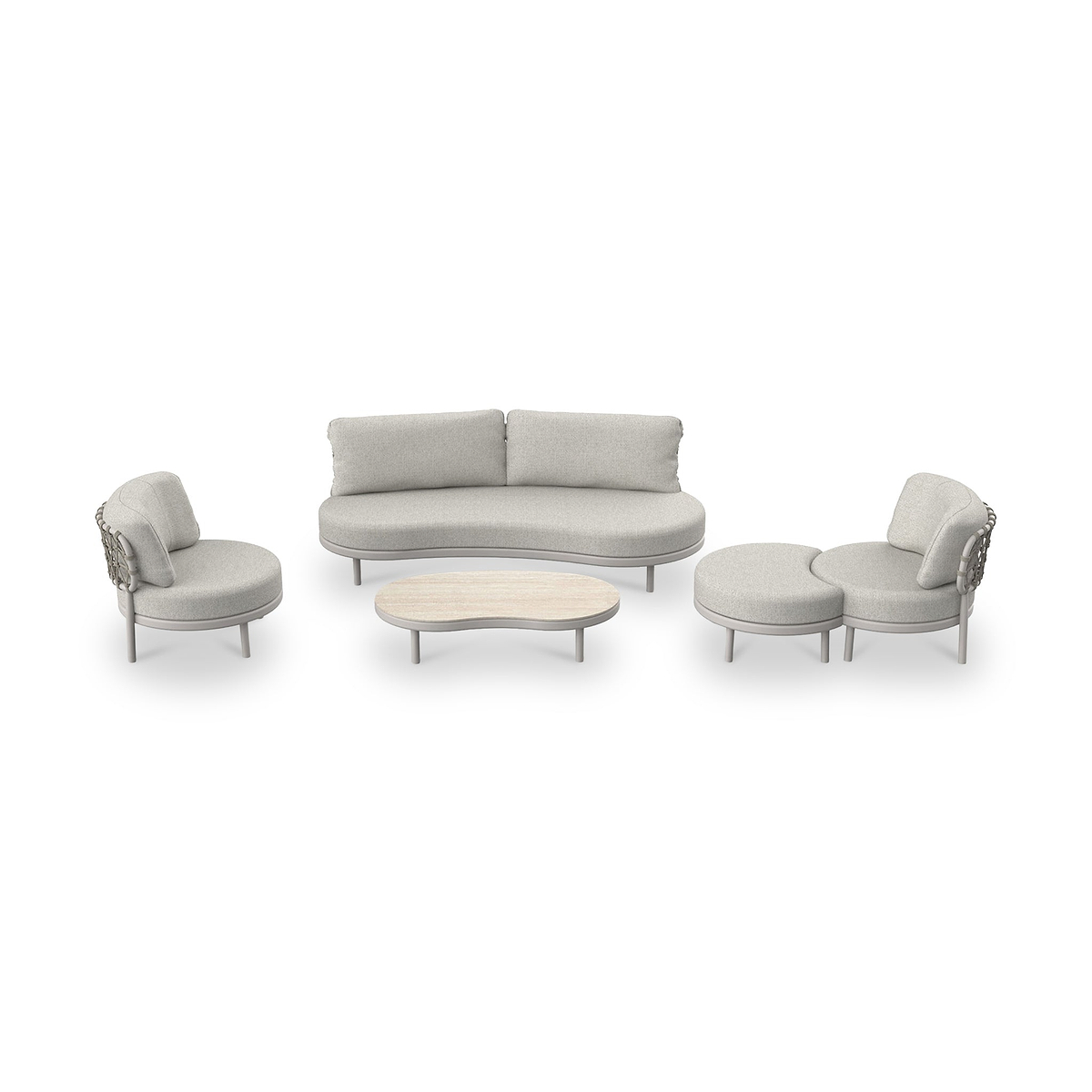 Koko 5 Seater Lounging Set with Coffee Table Footstool from Roseland Furniture