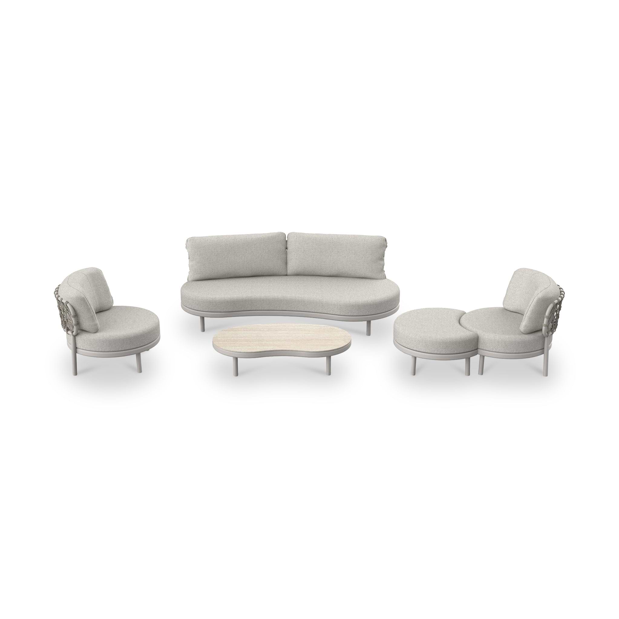 Koko 5 Seater Lounging Set with Coffee Table Footstool from Roseland Furniture