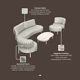 Koko 5 Seater Lounging Set with Coffee Table Footstool from Roseland Furniture