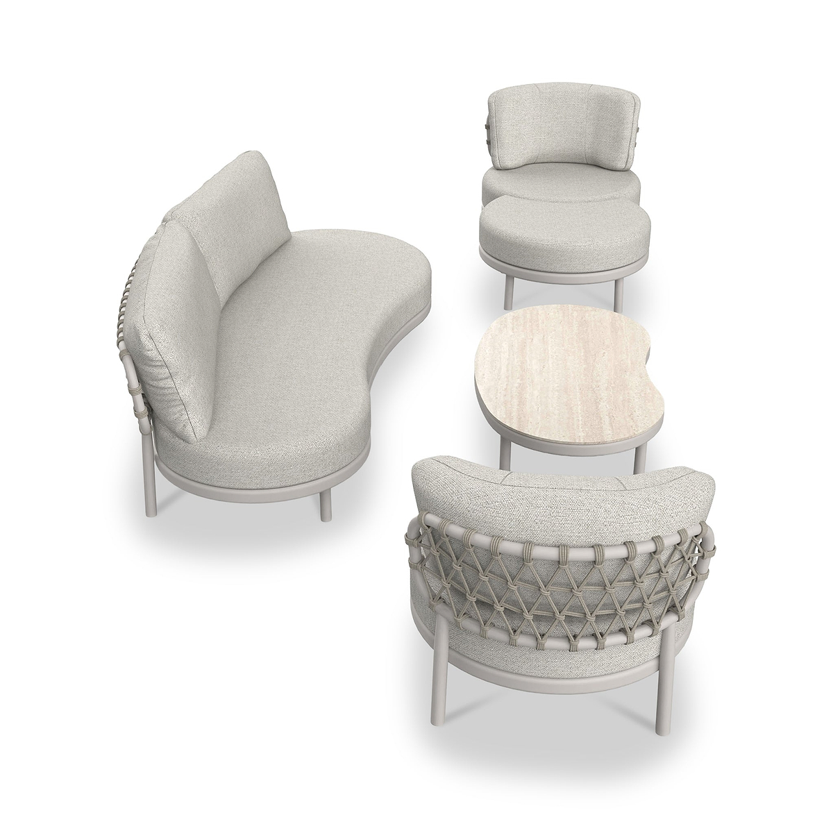 Koko 5 Seater Lounging Set with Coffee Table Footstool from Roseland Furniture