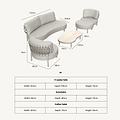 Koko 5 Seater Lounging Set with Coffee Table Footstool from Roseland Furniture