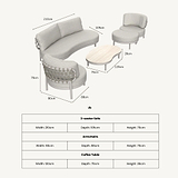 Koko 5 Seater Lounging Set with Coffee Table Footstool from Roseland Furniture