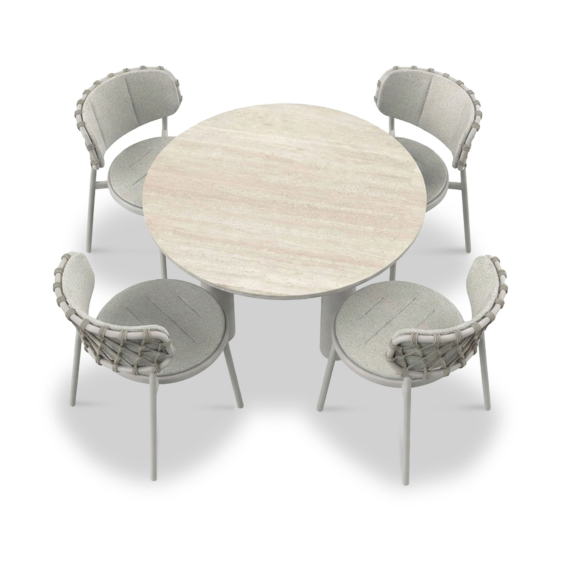 Koko 4 Seater Lounging Set with Coffee Table Footstool from Roseland Furniture