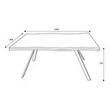 Kenwyn 160cm Curved Dining Table dimensions