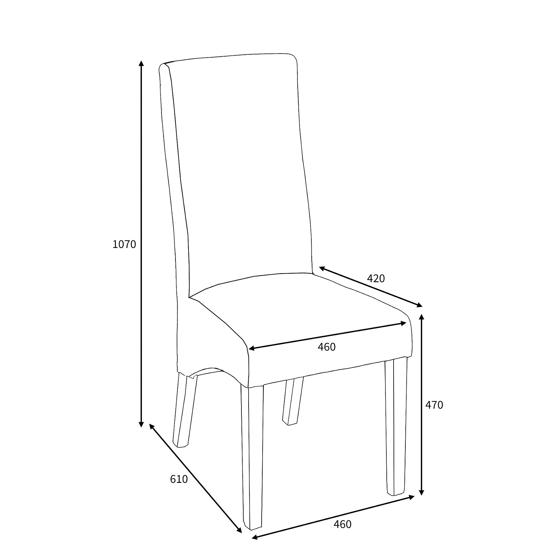 Keran Weave Dining Chair dimensions