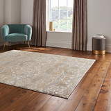 Gold Laurence Llewelyn-Bowen Ornate Metallic Rug from Roseland Furniture