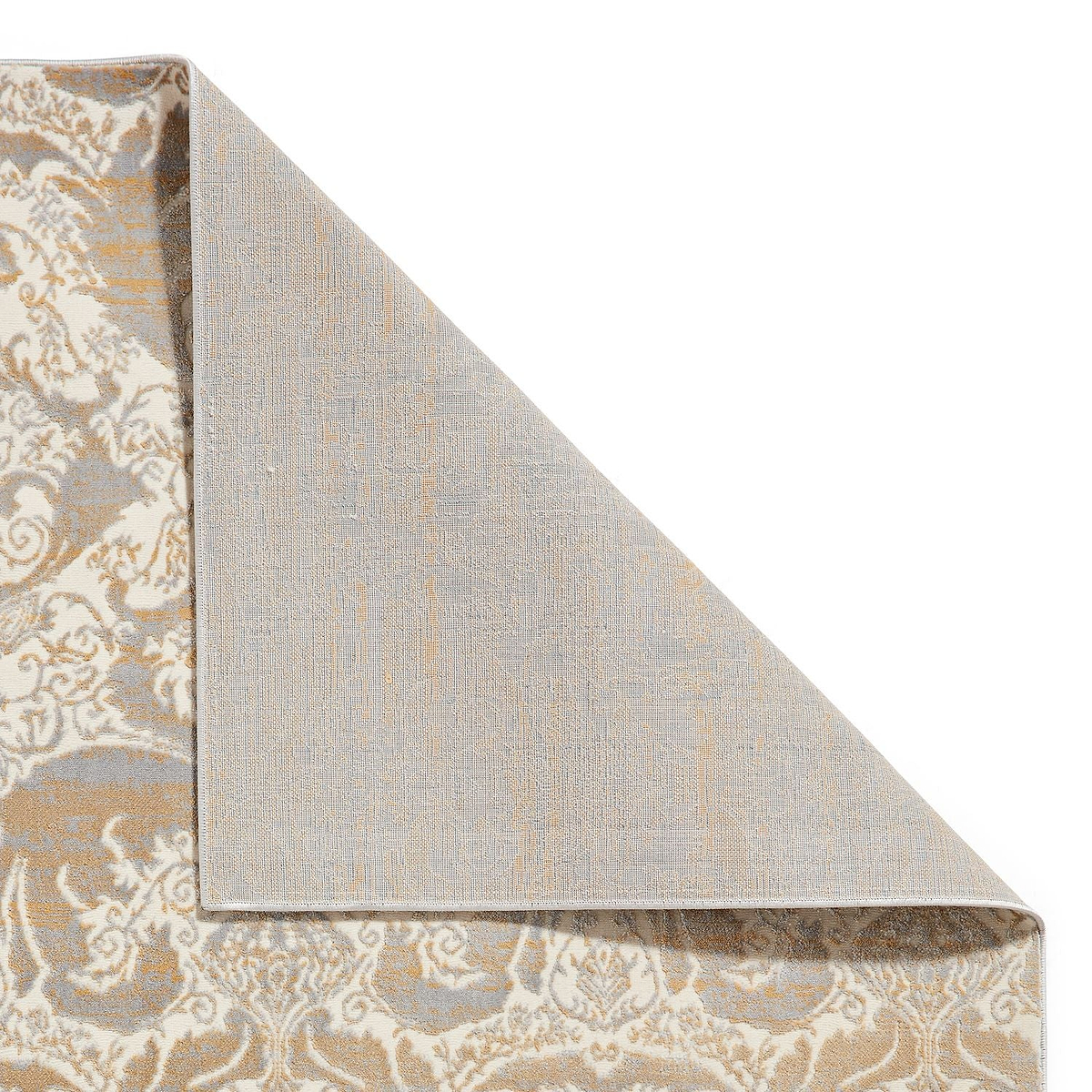 Gold Laurence Llewelyn-Bowen Ornate Metallic Rug from Roseland Furniture