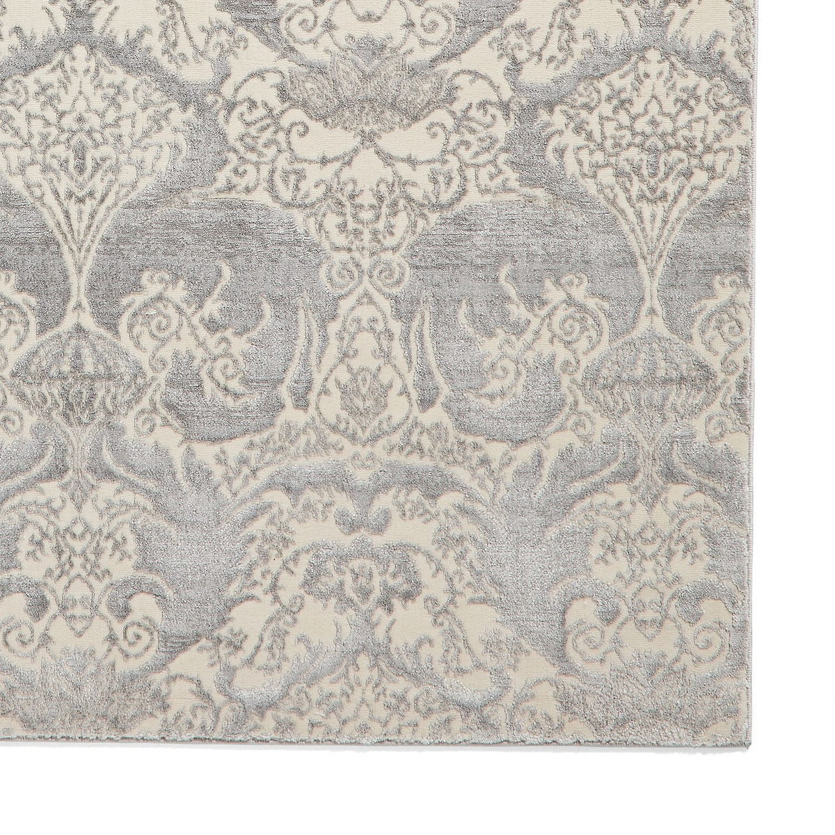Grey Laurence Llewelyn-Bowen Ornate Metallic Rug from Roseland Furniture